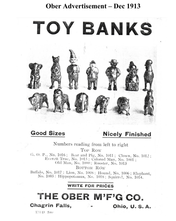 Ober Manufacturing Company — Still Bank Collectors Club of America